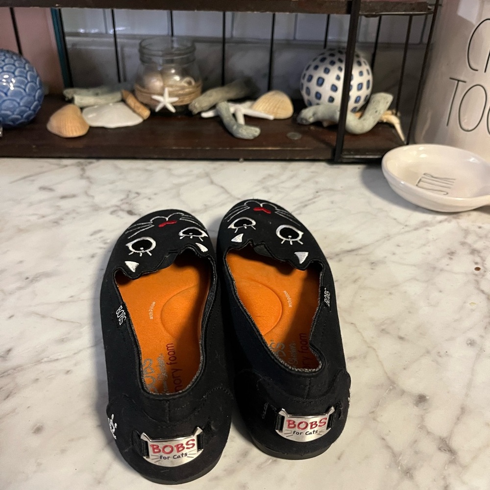Skechers BOBS Black Cat Slip-On Shoes - Picture 4 of 8